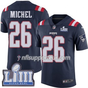 Maillot Homme New England Patriots Sony Michel 26 Nike Bleu 2019 Super Bowl LIII